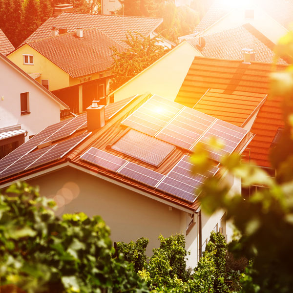 solar panels on house roof